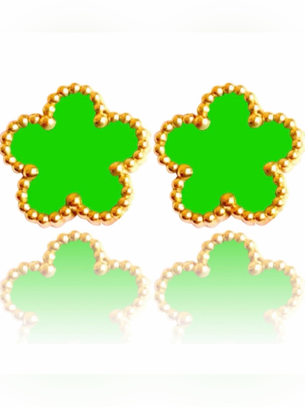 ⭐️FINAL PRICE Stainless Steel Green FlowerStud Earrings